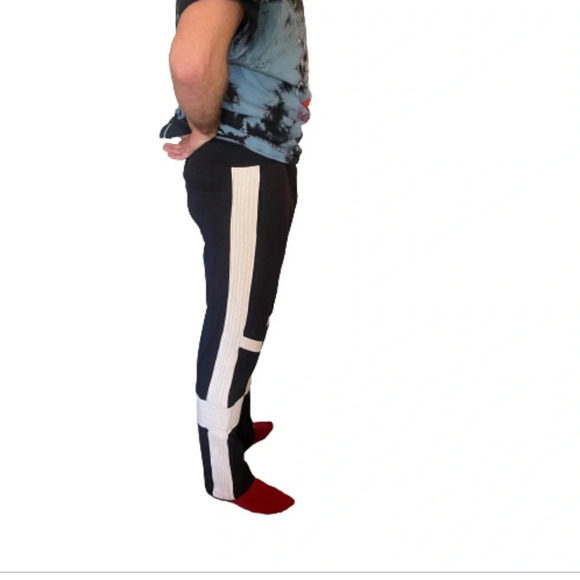 vintage y2k ecuadorian black and white cotton embellished joggers sz large - Picture 9 of 14